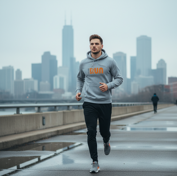 Street Fashion Print Losvallende Hoodie Heren grijs