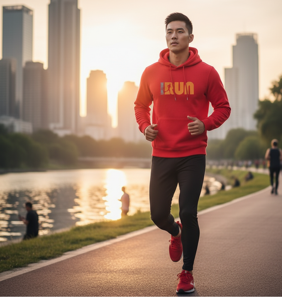 Street Fashion Print Losvallende Hoodie Heren rood