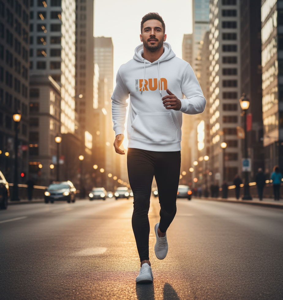 Street Fashion Print Losvallende Hoodie Heren wit