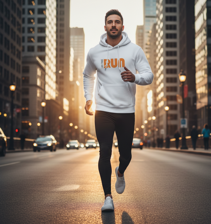 Street Fashion Print Losvallende Hoodie Heren wit