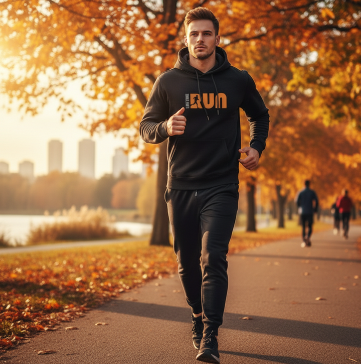 Street Fashion Print Losvallende Hoodie Heren zwart