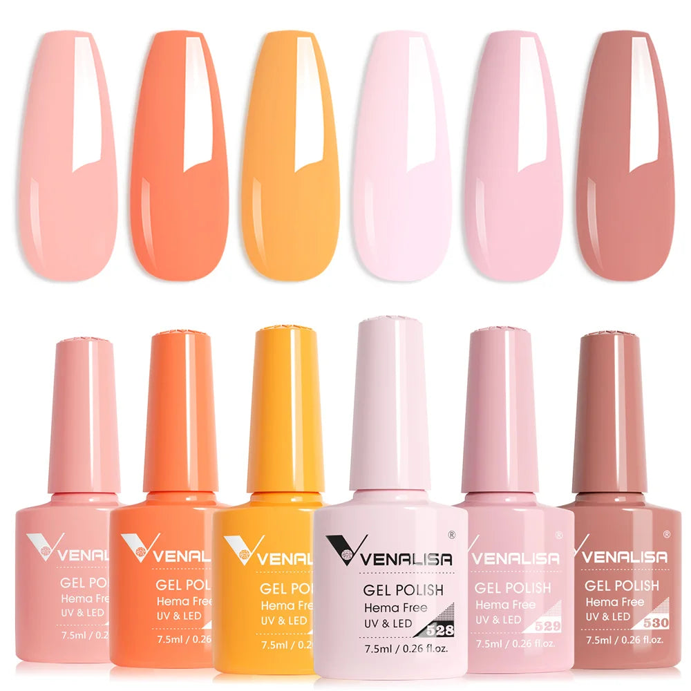 Nail Gel Polish Autumn Color TPO FREE Fall Season Gel Nail Polish Kit Soak off UV LED Semi Permanent Nail Gel 6Pcs/Kit