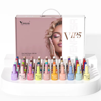 VIP5  Nail Gel Polish Kit HEMA FREE Jelly Pink Nude Color Sparkle Gel Varnish Self Leveling Gel Nail Varnish Whole Set