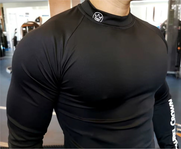 Gym Long Sleeve Shirt Men Fitness Training T-Shirt Running Sport Bodybuilding Skinny Tee Tops Muscle Workout Clothing