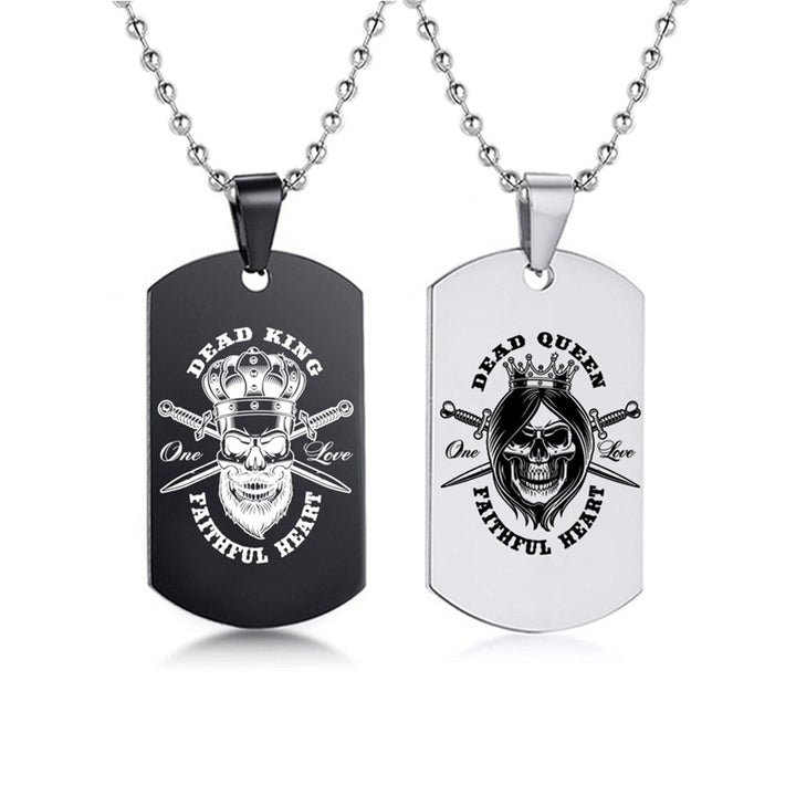Her King • His Queen Dog Tag Ketting (Set van 2)