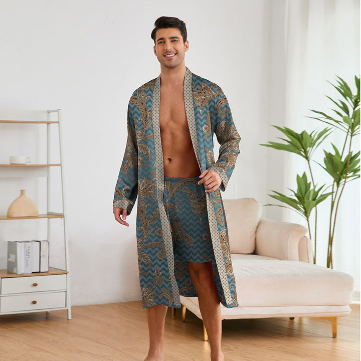 Heren kimono set met print