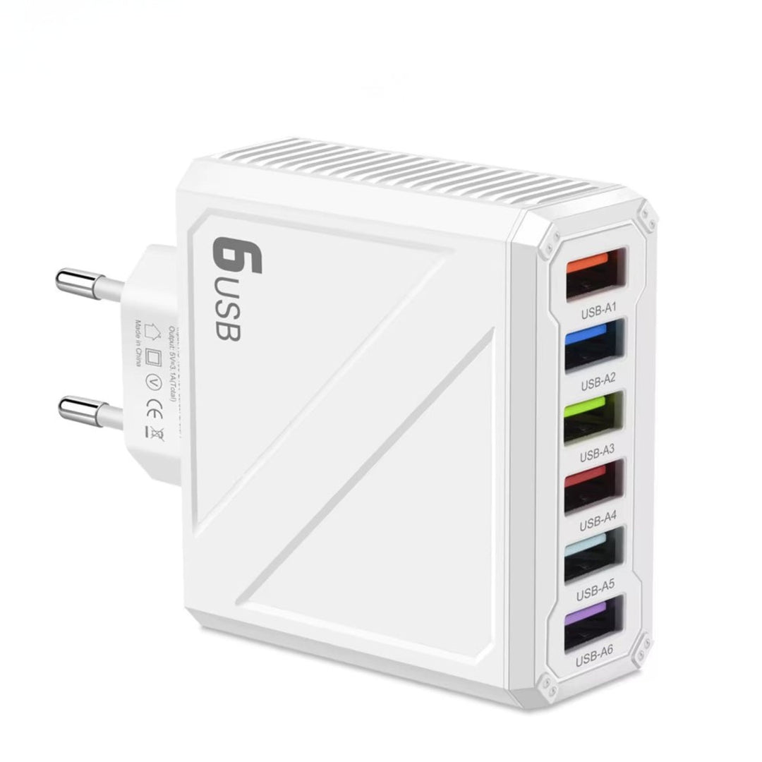 USB Fast Charger 3.1A 6 Ports Fast Charging Phone Charger Adapter for Iphone Samsung Xiaomi Huawei Multi Ports USB Wall Charger