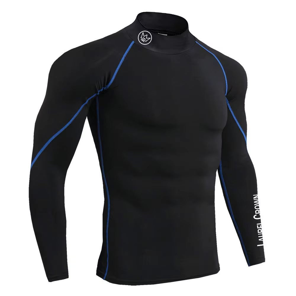 Gym Long Sleeve Shirt Men Fitness Training T-Shirt Running Sport Bodybuilding Skinny Tee Tops Muscle Workout Clothing