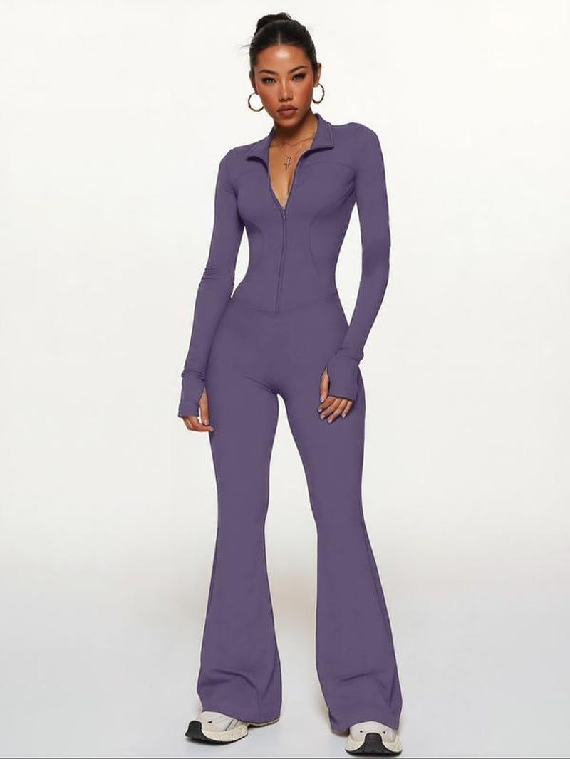 Women'S Slim Fit Workout Set, Long Sleeve Sports Jacket & High Waist Leggings, Comfortable Fashion Running Gym Clothes, 2 Piece, Casual Gym Wear