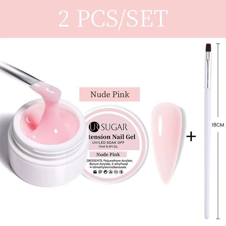 15Ml Extension Nail Gel Polish Nails Finger Form Clear Nude Pink Nail Art Camouflage Hard Gel Acrylic Nail Manicur