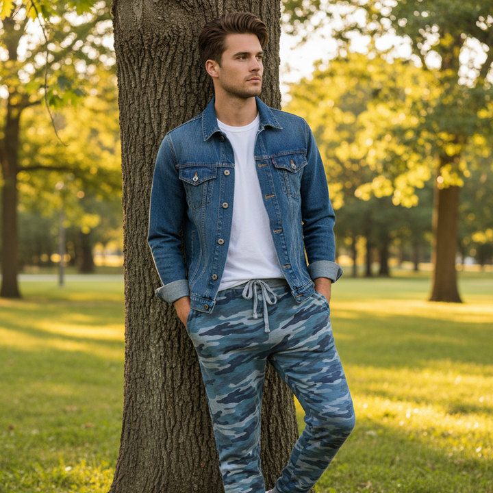 Fashionable Leopard Print Irregular Pattern Casual Pants - Premium Menswear