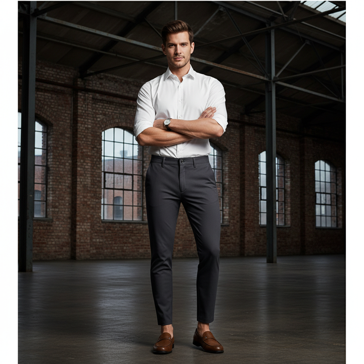 Slim Fit Elastische Casual Broek Heren - Premium Katoen