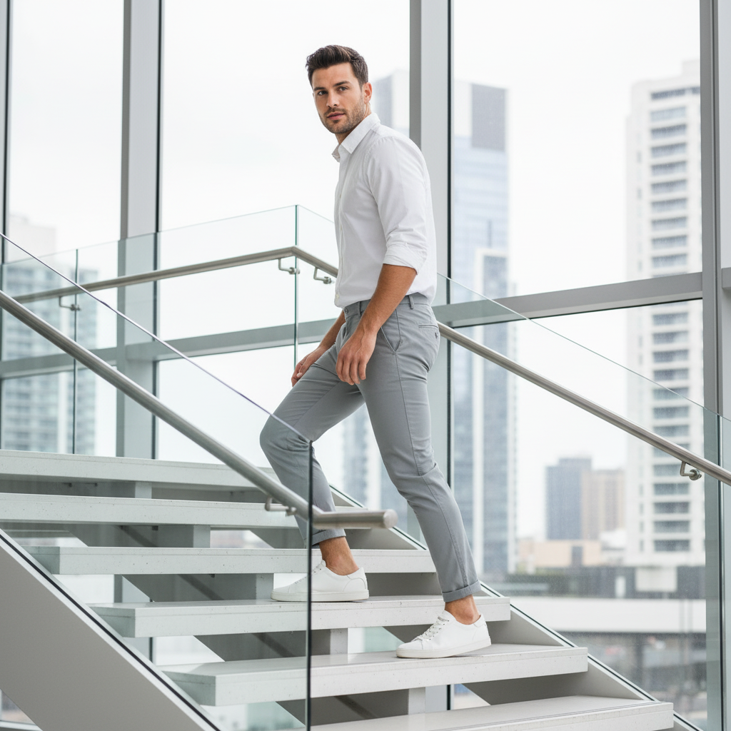 Slim Fit Elastische Casual Broek Heren - Premium Katoen