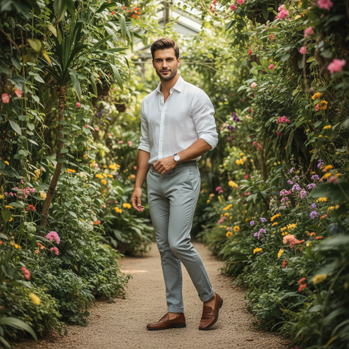 Slim Fit Elastische Casual Broek Heren - Premium Katoen