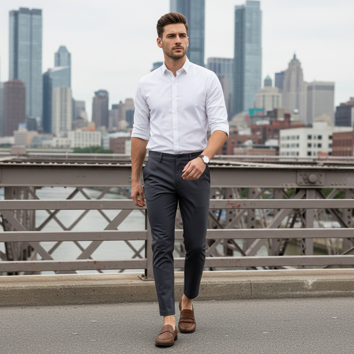 Slim Fit Elastische Casual Broek Heren - Premium Katoen