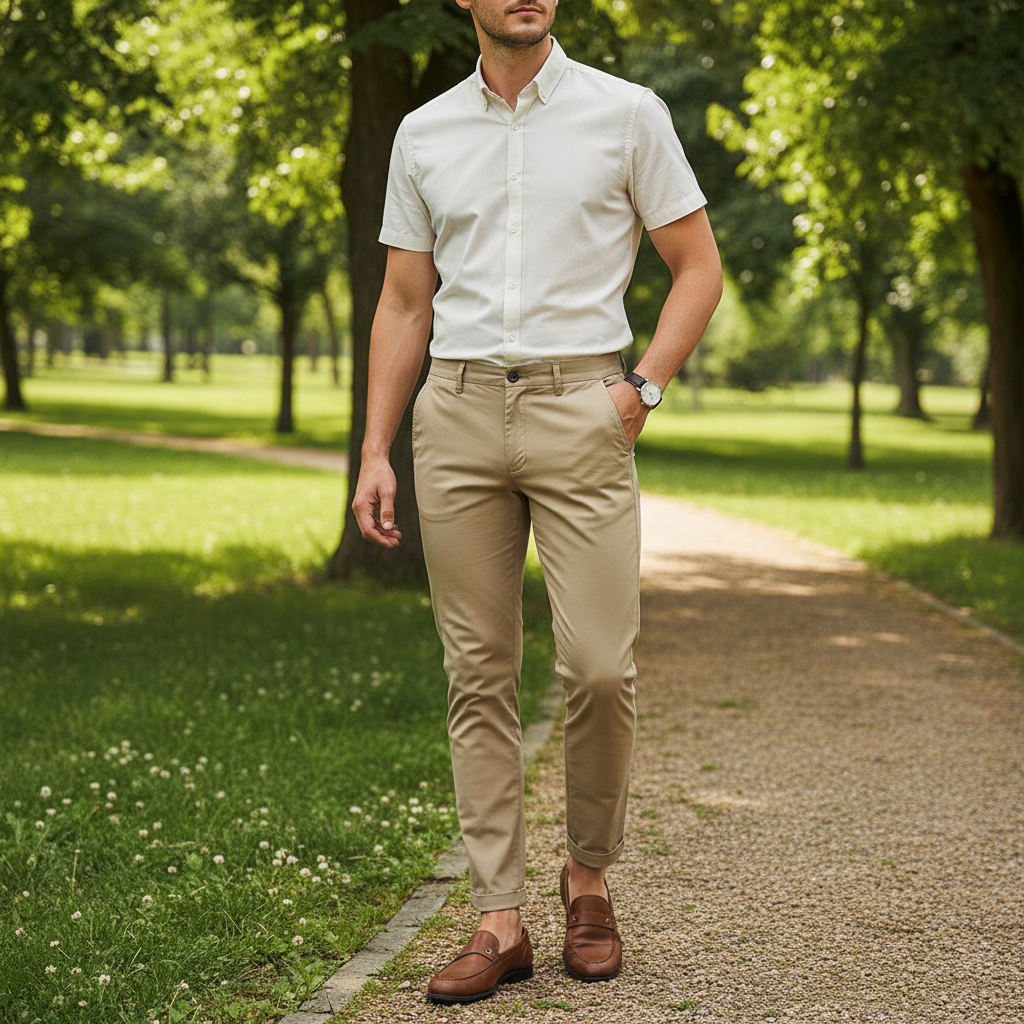 Slim Fit Elastische Casual Broek Heren - Premium Katoen